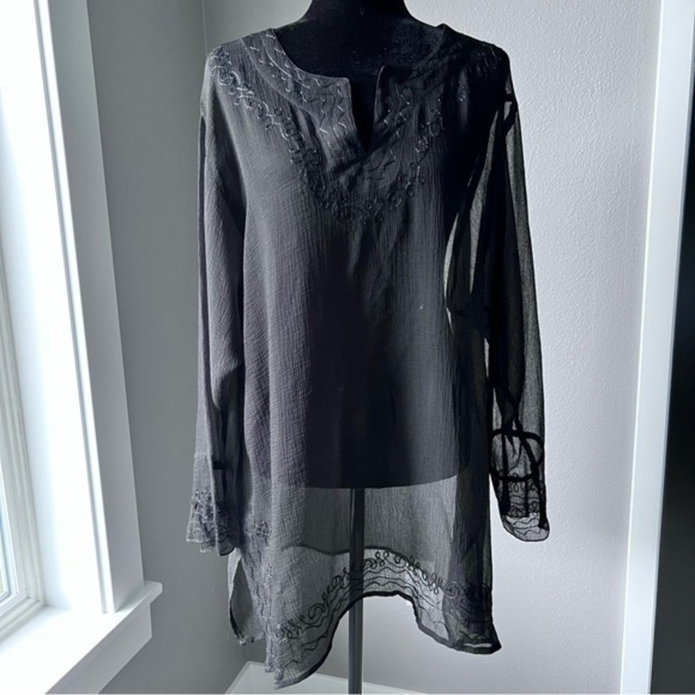 💚NWOT Sand N Sun black semi sheer swimsuit cover up size 1X